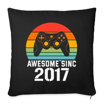 Cadeau Anniversaire 2017 Pour Tous les Gamers 2017 - Housse de coussin décorative 45 x 45 cm - noir - Devant