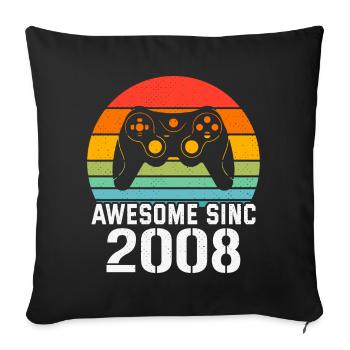 2008 Anniversary Gift for All Gamers 2008 - Sofa pillowcase 17,3'' x 17,3'' (45 x 45 cm) - black - Front