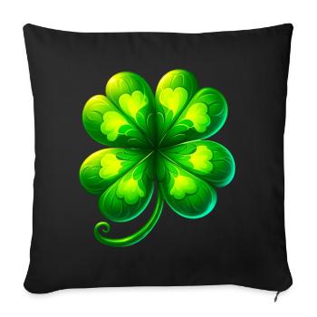 Trèfle à quatre feuilles - Housse de coussin décorative 45 x 45 cm - noir - Devant