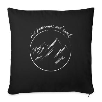 Mountains / Panoramas and Snacks - Sofa pillowcase 17,3'' x 17,3'' (45 x 45 cm) - black - Front