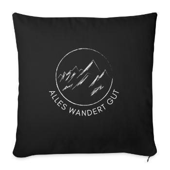 Mountains / Everything is going well - Sofa pillowcase 17,3'' x 17,3'' (45 x 45 cm) - black - Front