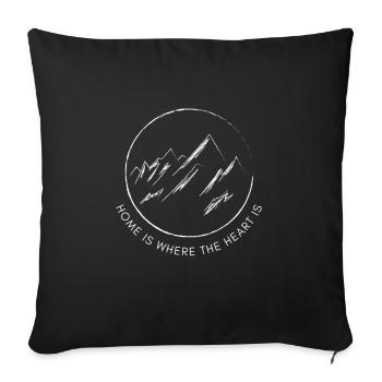 Berge / Home is where the heart is - Sofa pillowcase 17,3'' x 17,3'' (45 x 45 cm) - black - Front