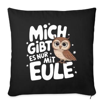 oiseau de nuit hibou hibou oiseau - Housse de coussin décorative 45 x 45 cm - noir - Devant