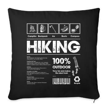 Hiking 100% Outdoor Bold - Sofa pillowcase 17,3'' x 17,3'' (45 x 45 cm) - black - Front