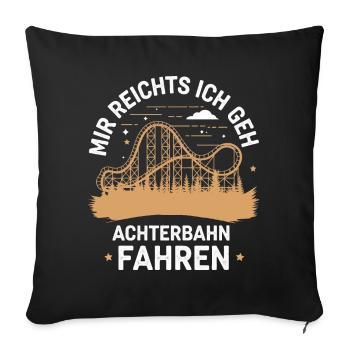 Roller Coaster Amusement Park Roller Coaster - Sofa pillowcase 17,3'' x 17,3'' (45 x 45 cm) - black - Front