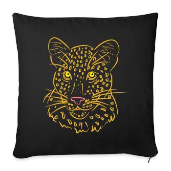 Léopard - Housse de coussin décorative 45 x 45 cm - noir - Devant