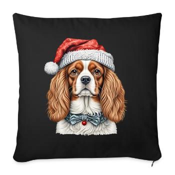Cavalier King Charles Spaniel Christmas - Sofa pillowcase 17,3'' x 17,3'' (45 x 45 cm) - black - Front