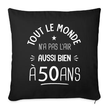 50 ans anniversaire 50 ans Cadeau 50 ans - Housse de coussin décorative 45 x 45 cm - noir - Devant