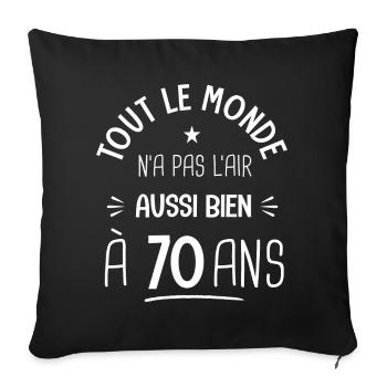70 ans anniversaire 70 ans Cadeau 70 ans - Housse de coussin décorative 45 x 45 cm - noir - Devant