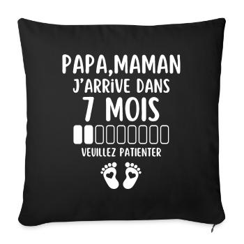 Birth, Intended Parents, Baby on Board, Pregnancy - Sofa pillowcase 17,3'' x 17,3'' (45 x 45 cm) - black - Front