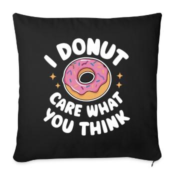Donut Donuts Candy Bagel - Sofa pillowcase 17,3'' x 17,3'' (45 x 45 cm) - black - Front