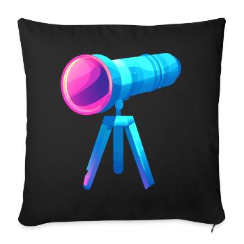 Flat and Colorful Telescope Design - Sofa pillowcase 17,3'' x 17,3'' (45 x 45 cm) - black - Front