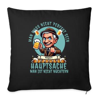 Vous n’avez pas besoin d’être parfait - drôle de dicton de bière - Housse de coussin décorative 45 x 45 cm - noir - Devant