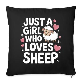 Sheep Sheep Farmer Lamb Farmer - Sofa pillowcase 17,3'' x 17,3'' (45 x 45 cm) - black - Front