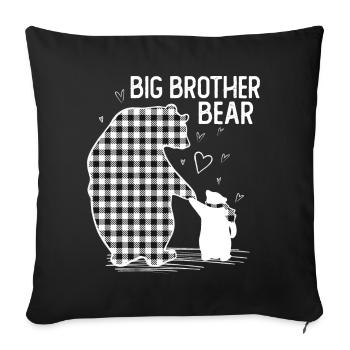 Grand frère ours - Housse de coussin décorative 45 x 45 cm - noir - Devant