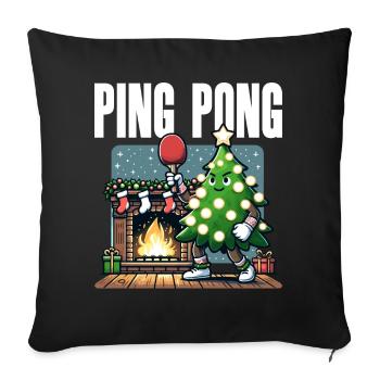 Table Tennis Christmas Tree Costume Christmas Tree - Sofa pillowcase 17,3'' x 17,3'' (45 x 45 cm) - black - Front