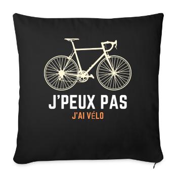 J'PEUX PAS J'AI VÉLO - HUMOUR - ROSE - Housse de coussin décorative 45 x 45 cm - noir - Devant