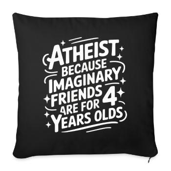 Athéisme, athée, anti-religion, agnostique - Housse de coussin décorative 45 x 45 cm - noir - Devant