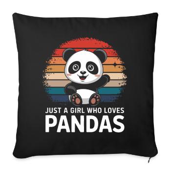 Panda Bear Panda Animal Pandas - Sofa pillowcase 17,3'' x 17,3'' (45 x 45 cm) - black - Front