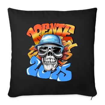 Rente 2025 Graffiti Vorruhestand Geschenk Kollege - Sofakissenbezug 45 x 45 cm - Schwarz - Vorne