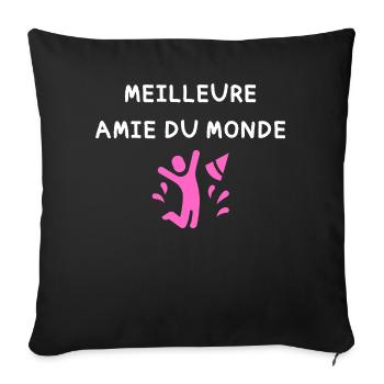 Meilleure Amie du monde vecteur - Housse de coussin décorative 45 x 45 cm - noir - Devant