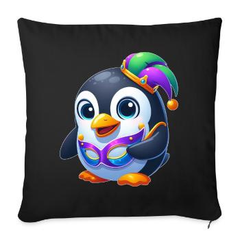 Cute Mardi Gras Penguin Disguise Carnival - Sofa pillowcase 17,3'' x 17,3'' (45 x 45 cm) - black - Front