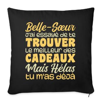 Wife Best Sister-in-Law Great Christmas Gift - Sofa pillowcase 17,3'' x 17,3'' (45 x 45 cm) - black - Front
