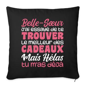 Wife Best Sister-in-Law Great Christmas Gift - Sofa pillowcase 17,3'' x 17,3'' (45 x 45 cm) - black - Front