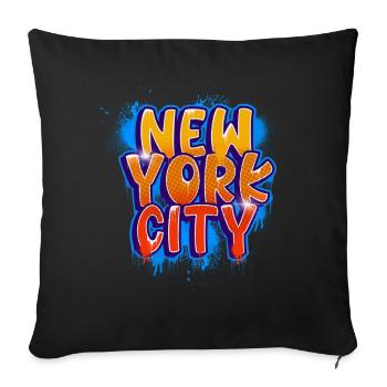 Ville de New York - Housse de coussin décorative 45 x 45 cm - noir - Devant