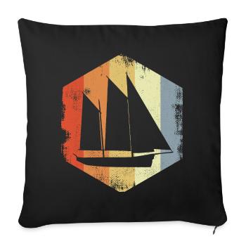 Sailing ship - Sofa pillowcase 17,3'' x 17,3'' (45 x 45 cm) - black - Front
