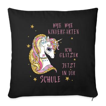 Bye Bye Kindergarten Schule - Sofakissenbezug 45 x 45 cm - Schwarz - Vorne