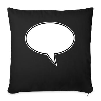 Conception de la bulle de dialogue à droite - Housse de coussin décorative 45 x 45 cm - noir - Devant