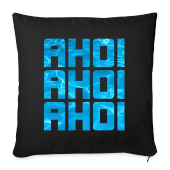 Ahoy Pool Sea Water Maritime Cool Sayings Captain - Sofa pillowcase 17,3'' x 17,3'' (45 x 45 cm) - black - Front