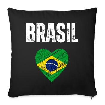 I love Brazil, flag of Brazil - Sofa pillowcase 17,3'' x 17,3'' (45 x 45 cm) - black - Front