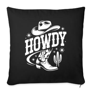 Howdy Country Dance Line Dance - Sofa pillowcase 17,3'' x 17,3'' (45 x 45 cm) - black - Front