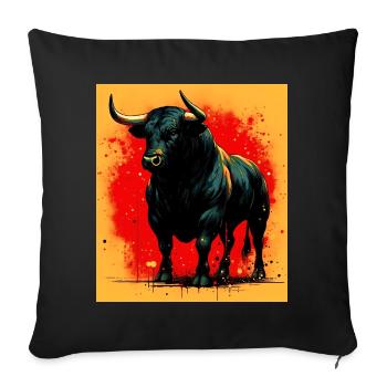 bull - Sofa pillowcase 17,3'' x 17,3'' (45 x 45 cm) - black - Front