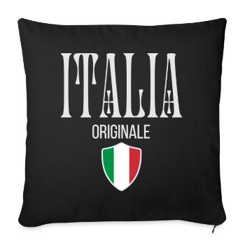 Fierté italienne, design minimaliste et élégant - Housse de coussin décorative 45 x 45 cm - noir - Devant