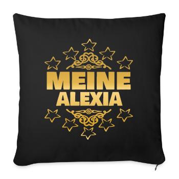 Geschenk für Alexia - Sofakissenbezug 45 x 45 cm - Schwarz - Vorne