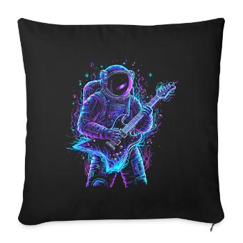 Astronaute Musicien - Guitare Électrique - Housse de coussin décorative 45 x 45 cm - noir - Devant