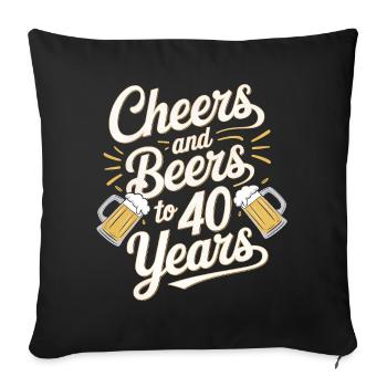 Vive la célébration des 40 ans de la bière - Housse de coussin décorative 45 x 45 cm - noir - Devant