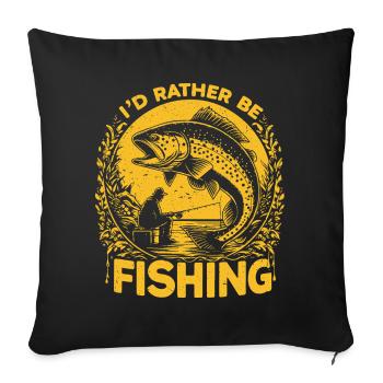 Je Préfère Pêcher - Housse de coussin décorative 45 x 45 cm - noir - Devant