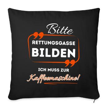 Veuillez former une voie d’urgence ...- Pour les buveurs de café - Housse de coussin décorative 45 x 45 cm - noir - Devant