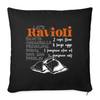 Let's Ravioli- The Recipe - Sofa pillowcase 17,3'' x 17,3'' (45 x 45 cm) - black - Front