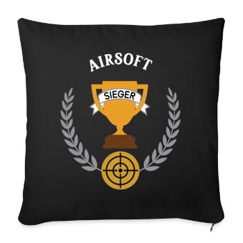 Airsoft Winner Winner Tournament Championship - Sofa pillowcase 17,3'' x 17,3'' (45 x 45 cm) - black - Front