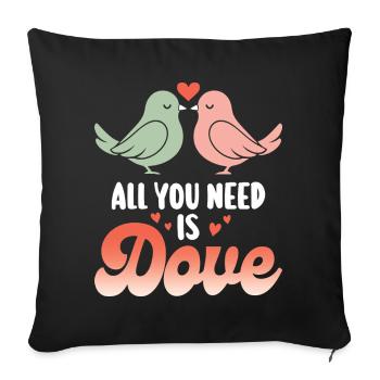 Pun Bird Dove Humor - Sofa pillowcase 17,3'' x 17,3'' (45 x 45 cm) - black - Front