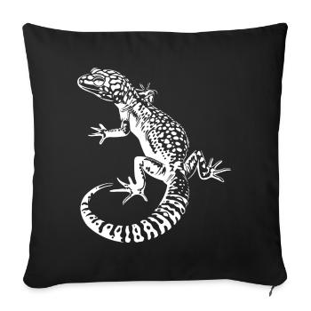Gecko Léopard Gecko Contraste - Housse de coussin décorative 45 x 45 cm - noir - Devant