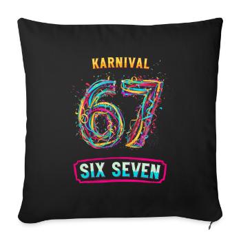 6 7 Remplacement de costume de mème Carnaval Carnaval - Housse de coussin décorative 45 x 45 cm - noir - Devant