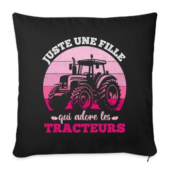 Just a girl who loves tractors humor - Sofa pillowcase 17,3'' x 17,3'' (45 x 45 cm) - black - Front