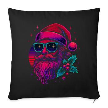 Cadeau du Père Noël vintage - Housse de coussin décorative 45 x 45 cm - noir - Devant