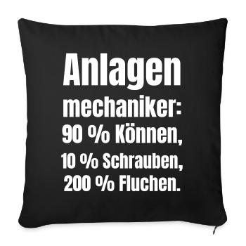 Plant mechanic Spruch - Sofa pillowcase 17,3'' x 17,3'' (45 x 45 cm) - black - Front